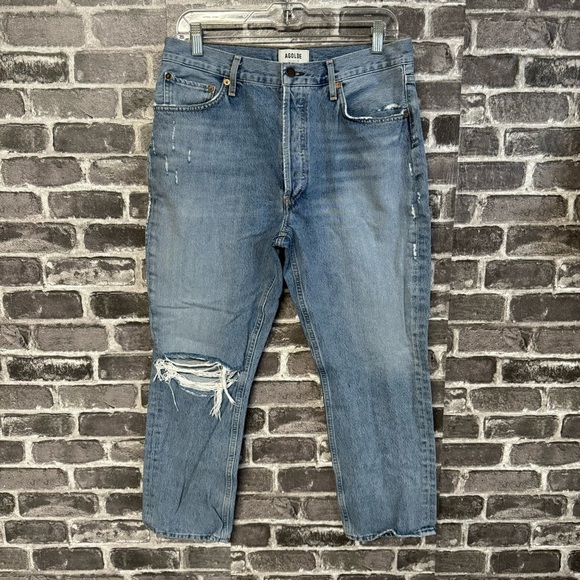 Agolde Riley High Rise Straight Crop jeans in Endeavor - Picture 2 of 9